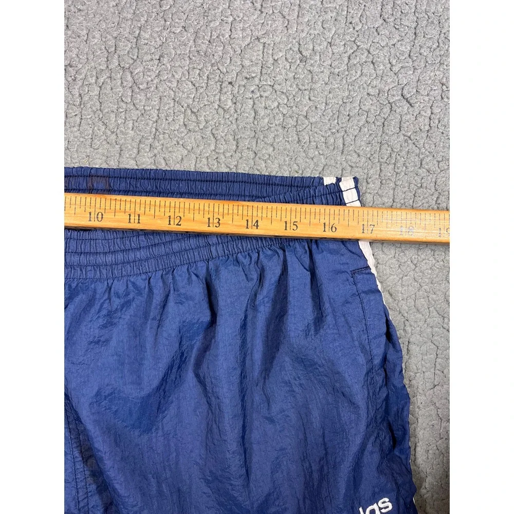 Adidas Vintage Mens Nylon Track Pants XL Blue White Stripe Windbreaker Joggers - Picture 13 of 16
